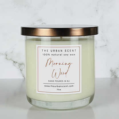 Morning Wood woodsy hand-poured soy candle with cedar, wood and musk — 7.5oz The Urban Scent NJ