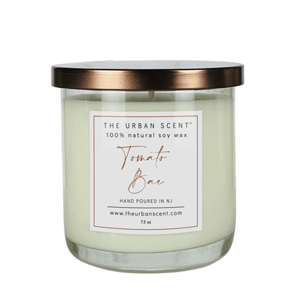Tomato Bae hand-poured soy candle with tomato leaf, basil and lemon peel — 7.5oz The Urban Scent NJ