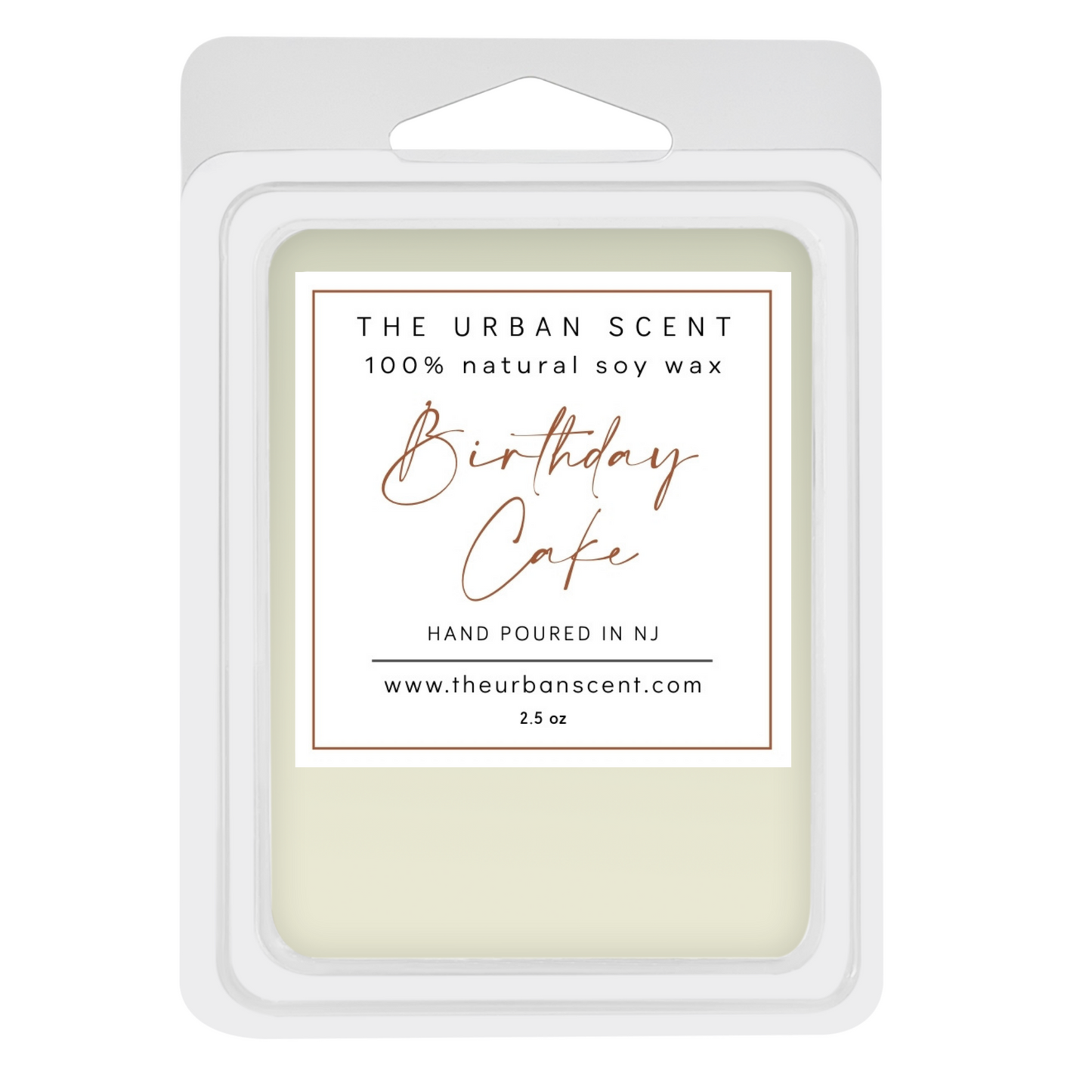 The Urban Scent 100% natural Birthday Cake scented wax melts. 2.5 oz Hand poured in NJ soy