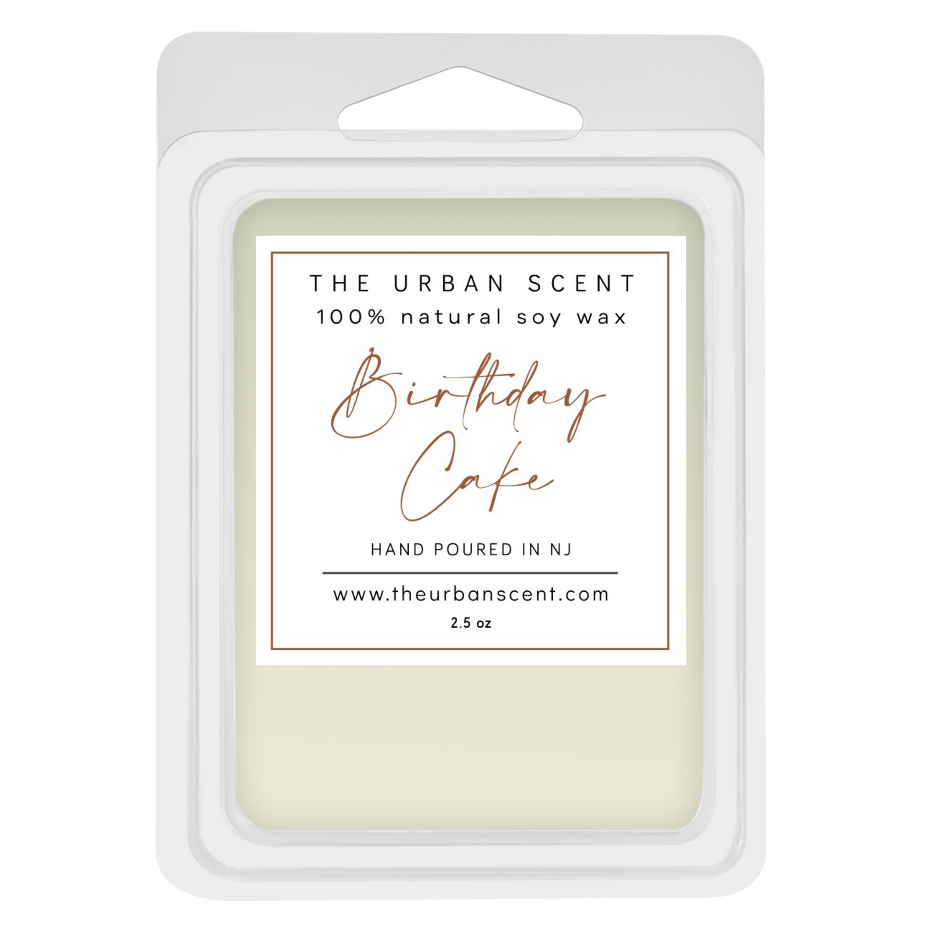 The Urban Scent 100% natural Birthday Cake scented wax melts. 2.5 oz Hand poured in NJ soy