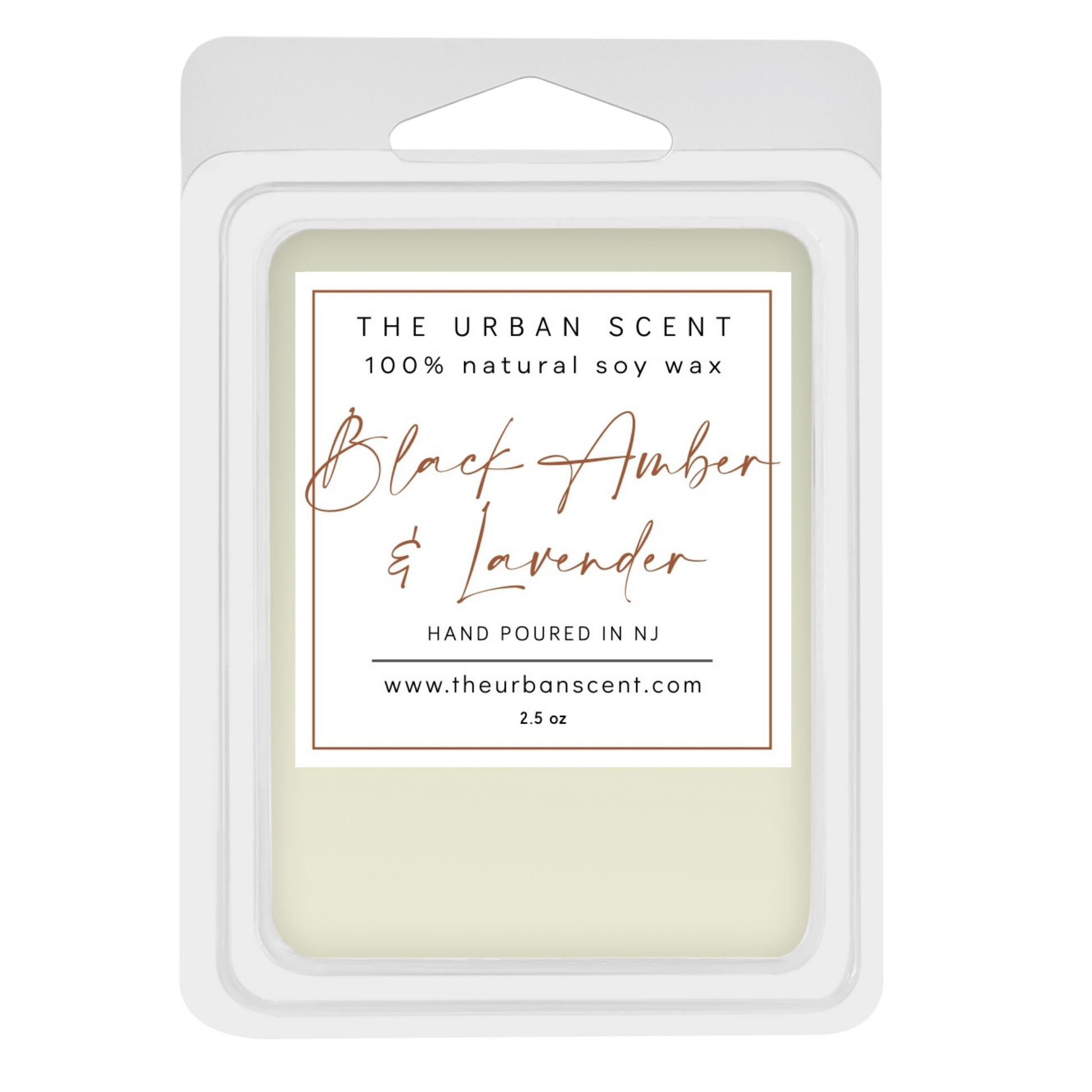 Black Amber & Lavender scented soy wax melts , hand poured - The Urban Scent