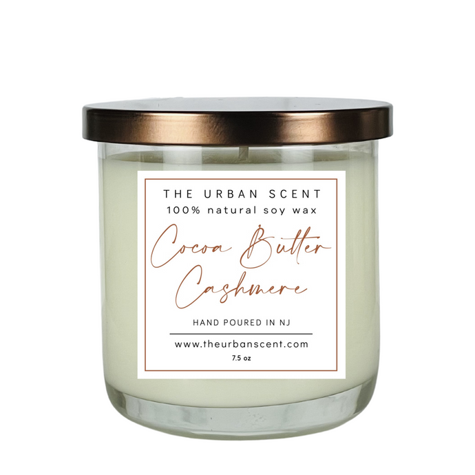 The Urban Scent 100% natural Cocoa Butter Cashmere scented soy candle. 7.5 oz Hand poured in NJ