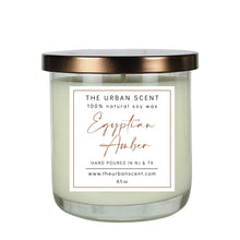 Load image into Gallery viewer, The Urban Scent 100% natural Egyptian Amber scented soy candle. 7.5 oz Hand poured in NJ 
