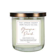 Load image into Gallery viewer, The Urban Scent 100% natural Georgia Peach scented candle. 7.5 oz Hand poured in NJ
