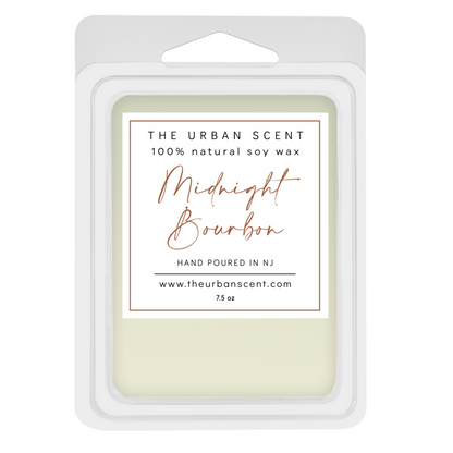 The Urban Scent 100% natural Midnight Bourbon scented wax melts. 2.5 oz Hand poured in NJ soy