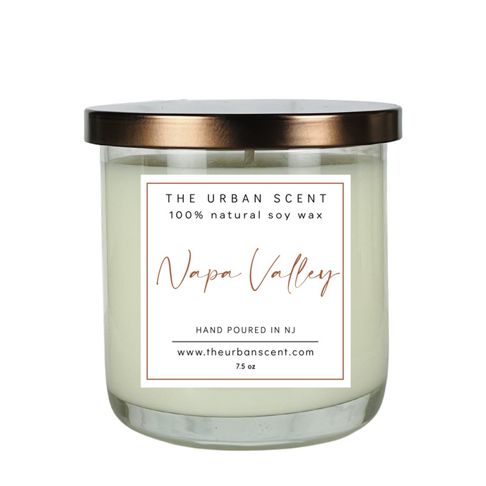 The Urban Scent 100% natural Napa Valley scented soy candle. 7.5 oz Hand poured in NJ
