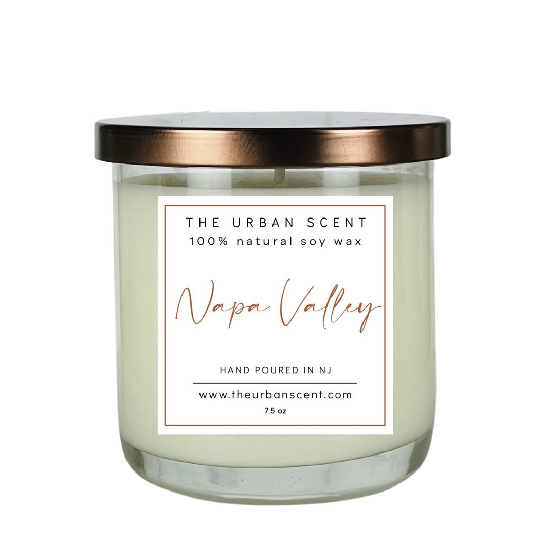 The Urban Scent 100% natural Napa Valley scented soy candle. 7.5 oz Hand poured in NJ