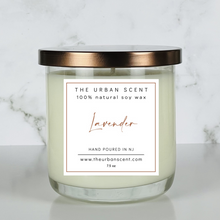Load image into Gallery viewer, The Urban Scent 100% natural Lavender scented soy candle. 7.5 oz Hand poured in NJ
