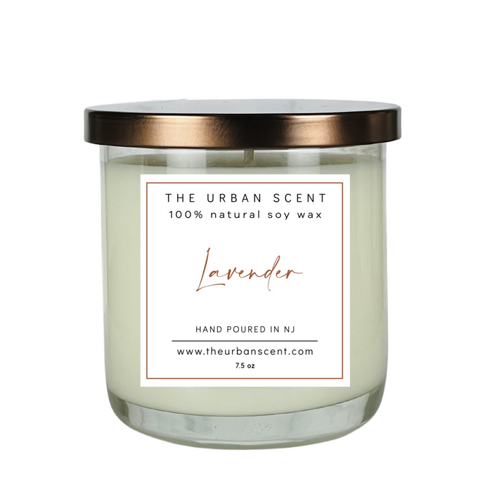 The Urban Scent 100% natural Lavender scented soy candle. 7.5 oz Hand poured in NJ