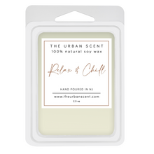 Load image into Gallery viewer, The Urban Scent 100% natural Relax &amp; Chill scented wax melts. 2.5 oz Hand poured in NJ soy
