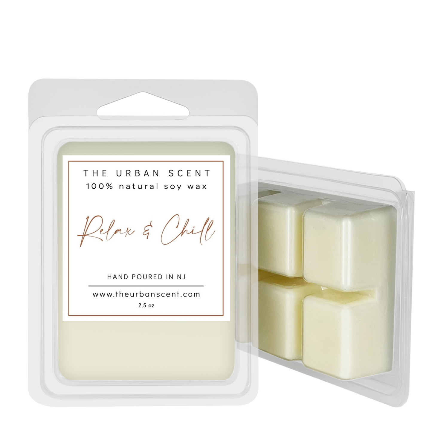 The Urban Scent 100% natural Relax & Chill scented wax melts. 2.5 oz Hand poured in NJ soy