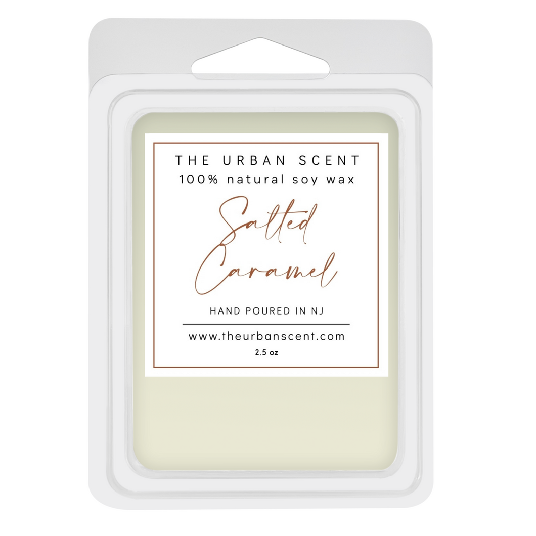 The Urban Scent 100% natural Salted Caramel scented wax melts. 2.5 oz Hand poured in NJ soy