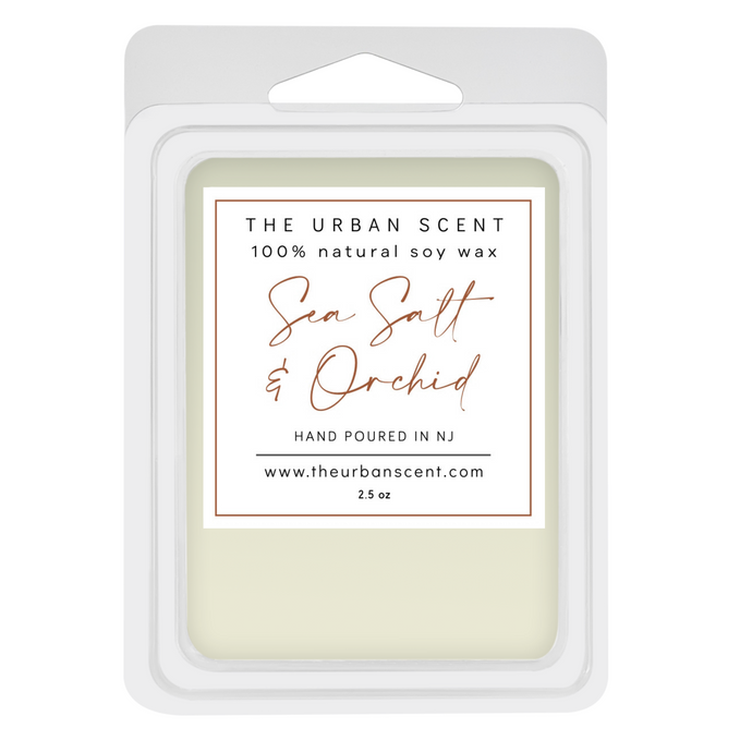 Sea Salt & Orchid scented soy wax melts , hand poured - The Urban Scent