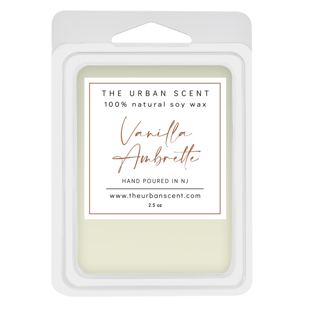 The Urban Scent 100% natural Vanilla Ambrette scented soy wax melts. 2.5 oz Hand poured in NJ