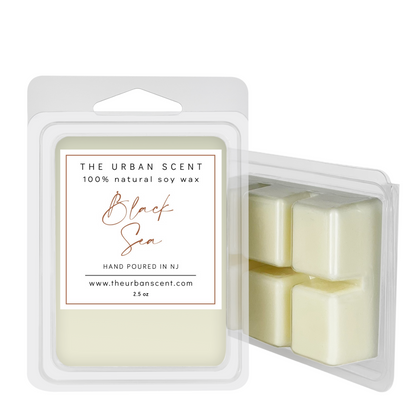 Black Sea soy wax melts in open clamshell